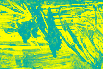 blue green yellow paint brush strokes background 