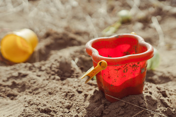 children's blades on the sand
