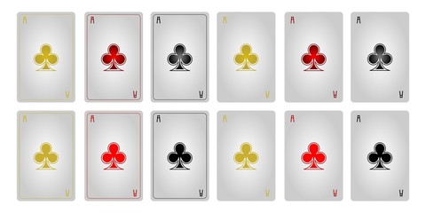 Game cards ace of clubs with frames 2