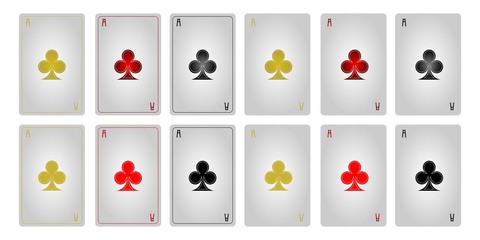 Game cards ace of clubs without frames