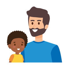 young father with afro son characters