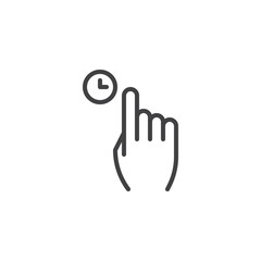 Touch and hold line icon. Hand Click linear style sign for mobile concept and web design. Finger touch gesture outline vector icon. Symbol, logo illustration. Pixel perfect vector graphics