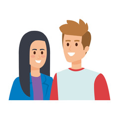 Fototapeta premium young couple avatars characters