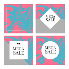 templates Frame square fluide art Gold Fashion