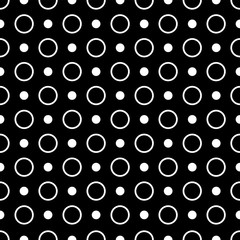 Abstract seamless background of rings, eps10. black vector seamless circle background