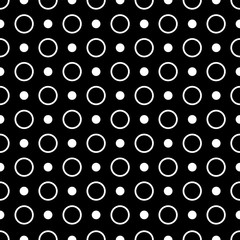 Abstract seamless background of rings, eps10. black vector seamless circle background