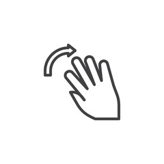 5x flick right line icon. Swipe right hand Click linear style sign for mobile concept and web design. Five finger touch gesture outline vector icon. Symbol, logo illustration. Pixel perfect vector 