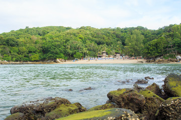 View of the Andaman Sea at the evening, Paradise beach,Phuket Thailand Tropical countries At the top of the island.