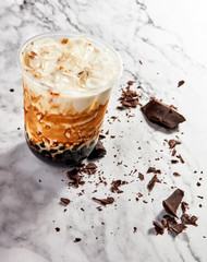 Chocolate milk tea drink