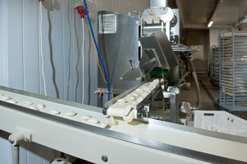 Ravioli production process in a factory