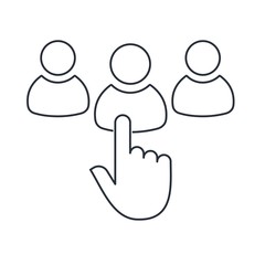 Recruitment icon. Staff selection symbol.  Vector linear icon.
