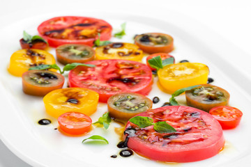 Grilled vegetables isolated on white background