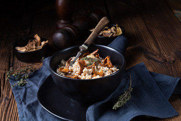Kaszotto- polish risotto from barley groats with mushrooms