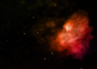 Being shone nebula. 3D rendering