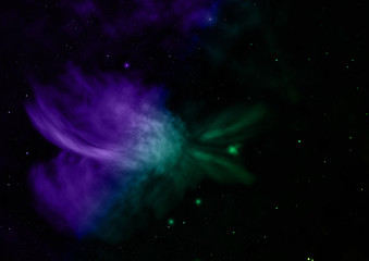 Being shone nebula. 3D rendering