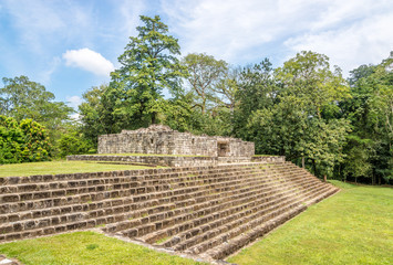 Fototapeta na wymiar View at the Acropolis in ancient Maya archaeological site in Quirigua - Guatemala