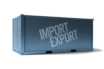 Mock up of a container on a dock - 3d rendering