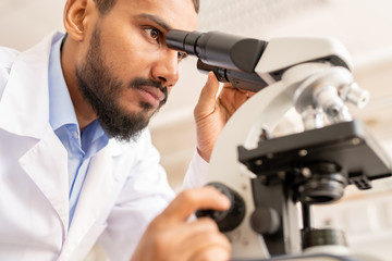 Busy medical scientist working in laboratory