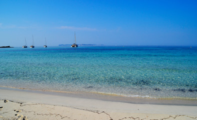 Fototapeta na wymiar Turquoise tropical water of Majorca, Spain Mediterranean Sea
