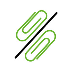 Obraz premium The percent sign is laid out with clips. flat design. vector illustration.