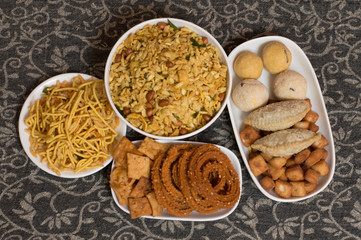 Diwali Indian food snacks and sweets
