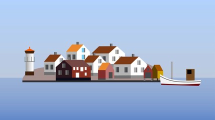 A fishing village island in the west coast archipelago of Sweden. © Solveig