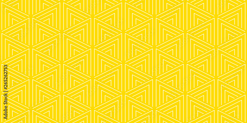 Poster summer background geometric triangle pattern seamless yellow and white.