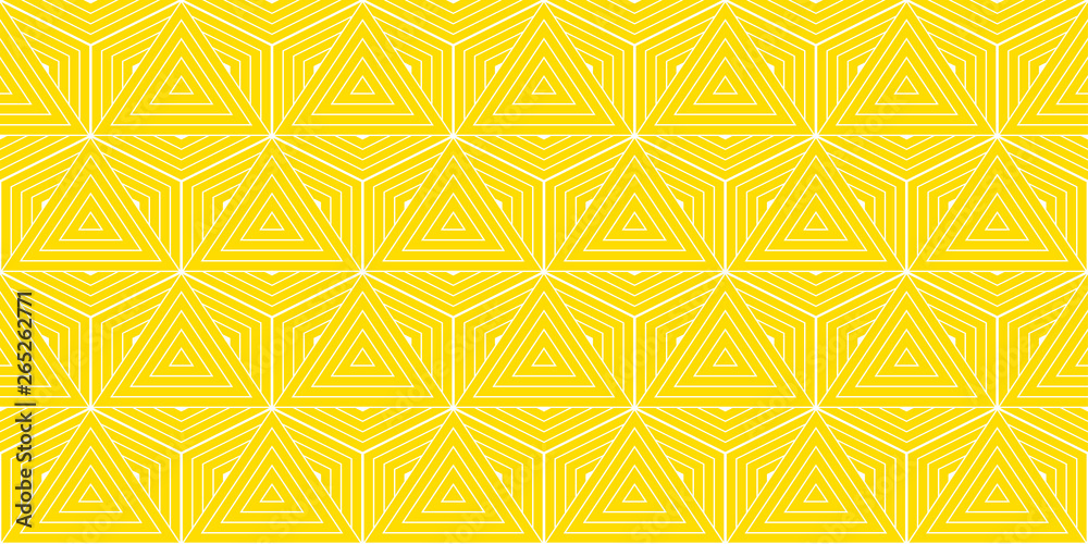 Poster summer background geometric triangle pattern seamless yellow and white.