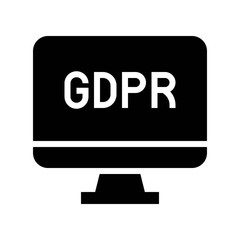 GDPR General Data Protection Regulation icon, solid style