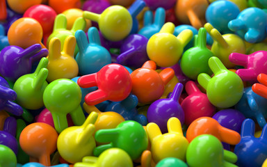 pile of colorful objects,3d rendering,conceptual image. colorful  background