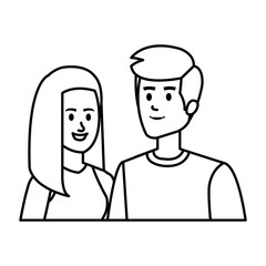 Fototapeta premium young couple avatars characters