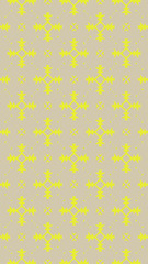 Ornate geometric pattern and two-tone abstract background