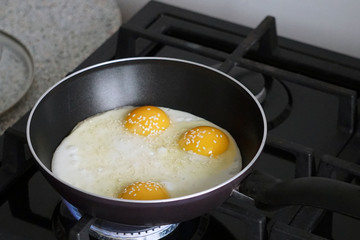 fry the eggs in the morning
