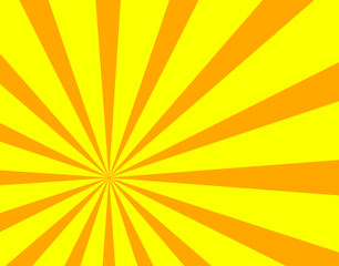 Vector Sun Beams Background, Bright Orange and Yellow, Colorful Sunshine