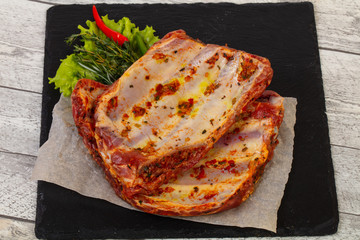 Raw pork ribs for grill