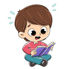 Niño leyendo un libro sorprendido - 265264969