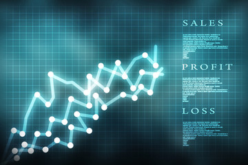 2d rendering Stock market online business concept. business Graph 