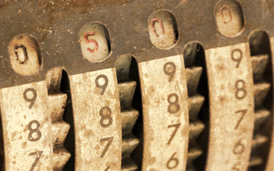 Vintage manual adding machine isolated - 500