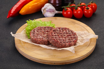 Raw burger cutlet