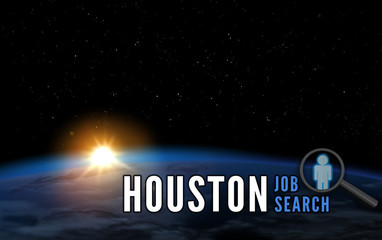 Houston job search.  Houston city metro area job and career path. Elements of this image furnished by NASA