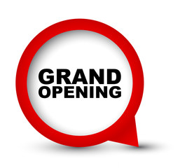 red vector banner grand opening
