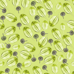 Seamless pattern with leaves