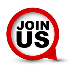 red vector banner join us
