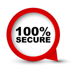 red vector banner 100% secure