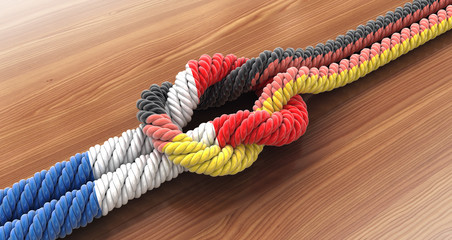 3d image of Tied knot with flags