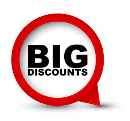 red vector banner big discounts