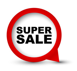 red vector banner super sale