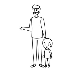 young father with son characters