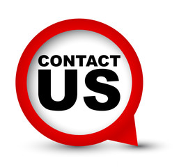 red vector banner contact us