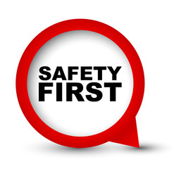 red vector banner safety first